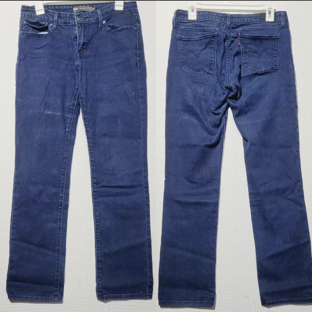 LEVI'S DEMI CURVE Women's Size 29 Jeans Modern Rise Straight Dark Blue Wash